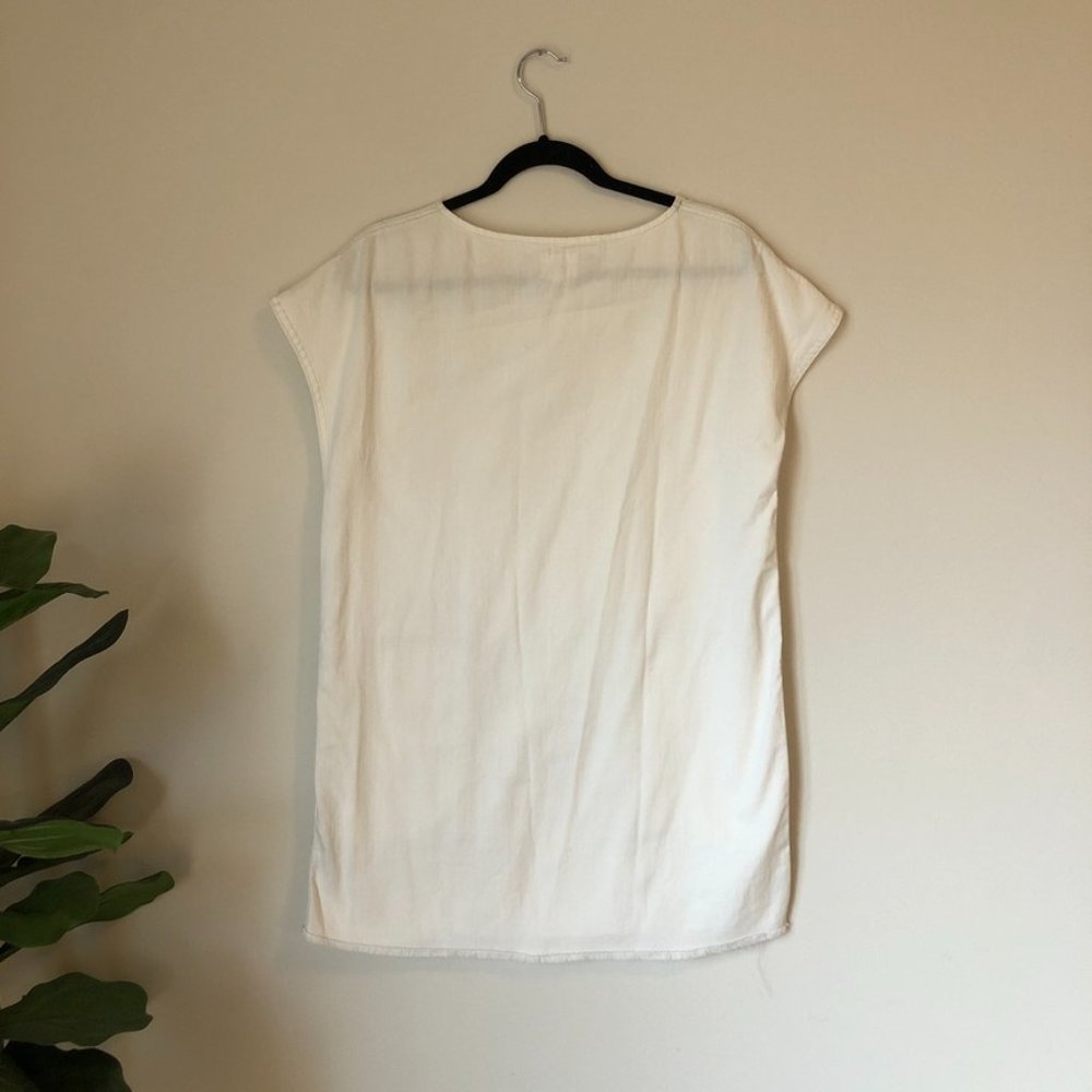 Wilfred Free Faux Suede Boxy Shift Dress Denim S - Picture 5 of 6